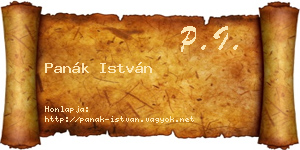 Panák István névjegykártya